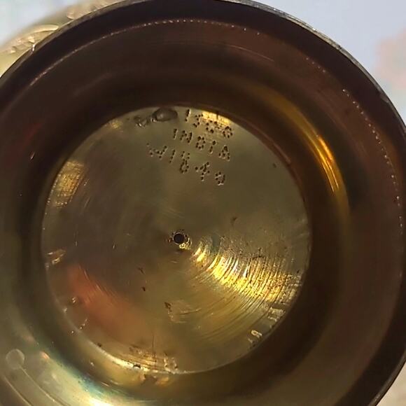 1800's brass hand carved teapot vase - Picture 3 of 3